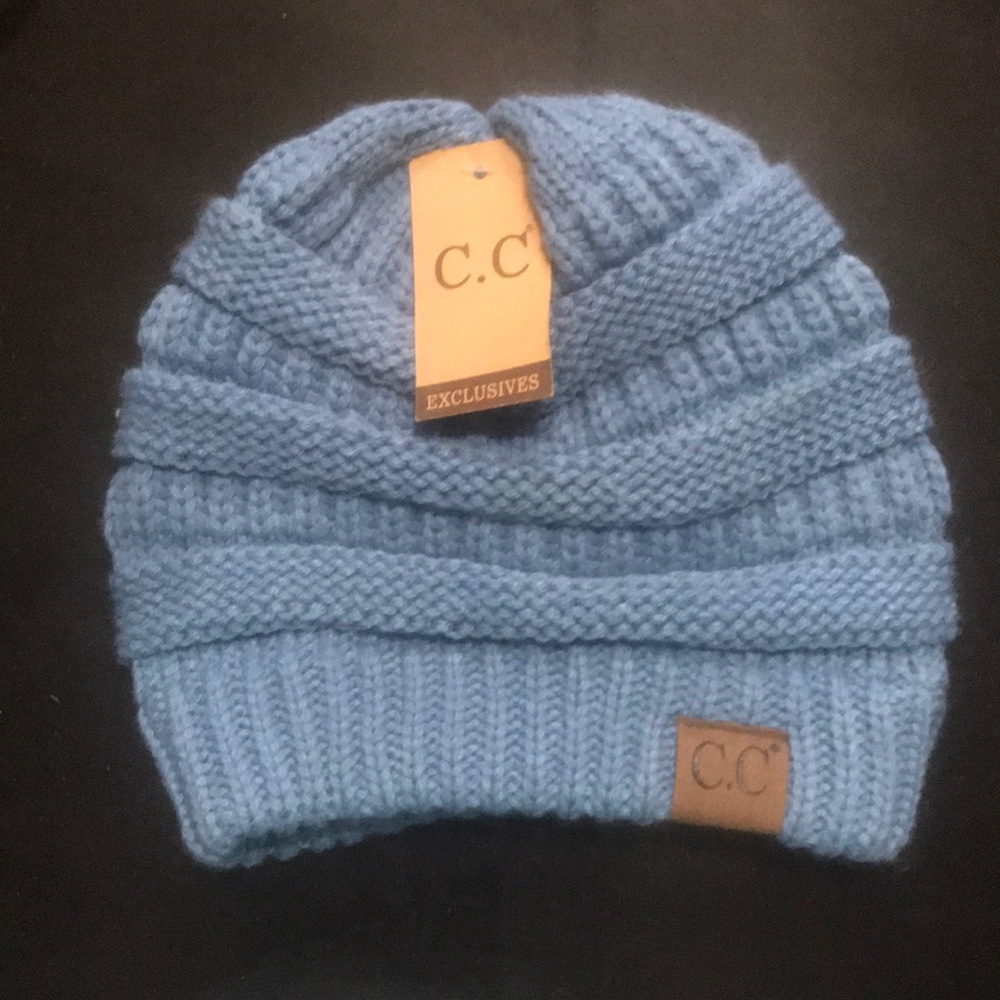 DENIM COLORED CC BEANIE NEW WITH TAGS